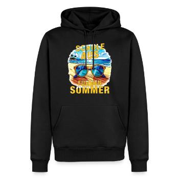 FIN DE L’ÉCOLE POUR L’ÉTÉ - Sweat à capuche Premium bio Homme - noir - Devant - Nico (187cm)