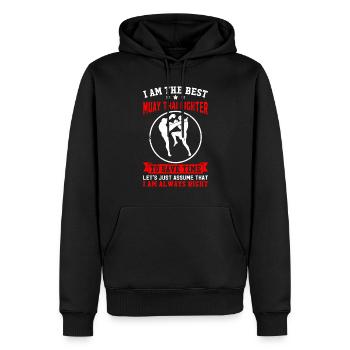 Je suis le meilleur combattant de Muay Thai - Funny Muay Thai - Sweat à capuche Premium bio Homme - noir - Devant - Nico (187cm)