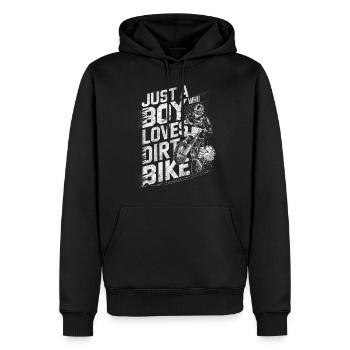 Nur ein Junge, der Dirt Bike Enduro Motorrad liebt - Männer Premium Bio Hoodie - Schwarz - Vorne - Nico (187cm)