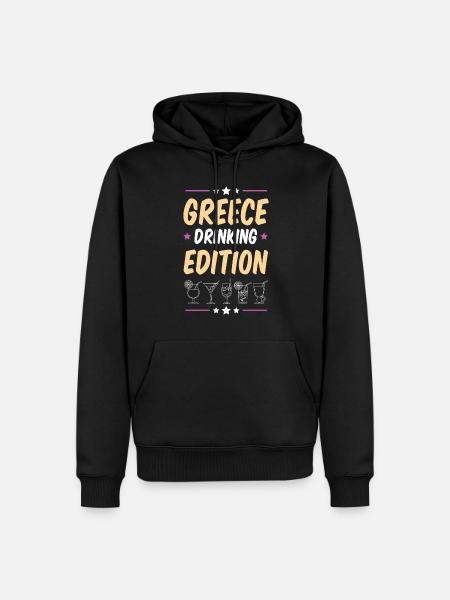 Greece Drinking Party - Men’s Premium Organic Hoodie - black