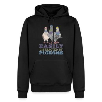 pigeon colombophile pigeon amateur d’oiseaux pigeon - Sweat à capuche Premium bio Homme - noir - Devant - Nico (187cm)