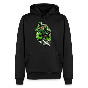 Leprechaun volant (Leprechaun irlandais) - Sweat à capuche Premium bio Homme - noir - Devant - Nico (187cm)