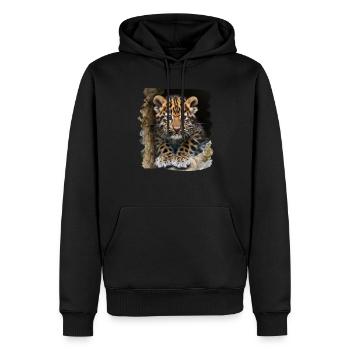Amur Leopard Amurleoparden Amurleopard - Men’s Premium Organic Hoodie - black - Front - Nico (187cm)