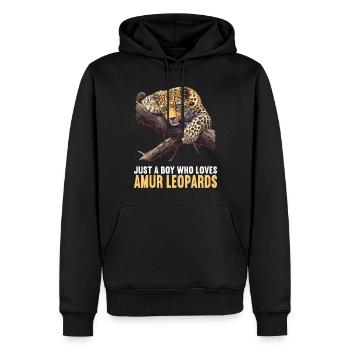Amur Leopard Amurleoparden Amurleopard - Men’s Premium Organic Hoodie - black - Front - Nico (187cm)