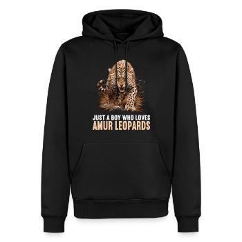 Amur Leopard Amurleoparden Amurleopard - Men’s Premium Organic Hoodie - black - Front - Nico (187cm)