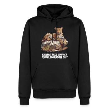 Amur Leopard Amurleoparden Amurleopard - Men’s Premium Organic Hoodie - black - Front - Nico (187cm)