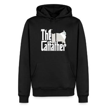 Cat Dad The Catfather Crazy Cat Father Kitty Daddy - Men’s Premium Organic Hoodie - black - Front - Nico (187cm)