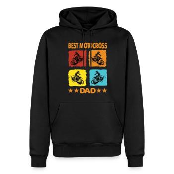 Meilleur père de motocross - Sweat à capuche Premium bio Homme - noir - Devant - Nico (187cm)