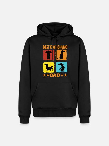 Best Dachshund Dad - Men’s Premium Organic Hoodie - black