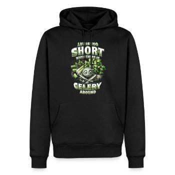 Allergie au céleri - Sweat à capuche Premium bio Homme - noir - Devant - Nico (187cm)