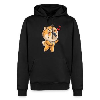 Chow-chow-hund-emoticon - Männer Premium Bio Hoodie - Schwarz - Vorne - Nico (187cm)
