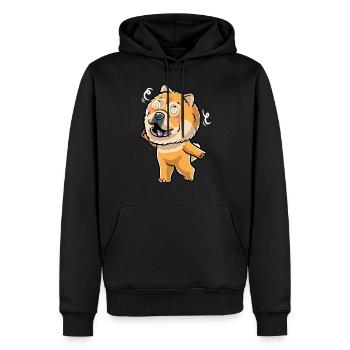 Chow-chow-hund-emoticon - Männer Premium Bio Hoodie - Schwarz - Vorne - Nico (187cm)