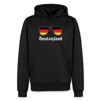 Lunettes de soleil drapeau allemand, Allemagne - Sweat à capuche Premium bio Homme - noir - Devant - Nico (187cm)