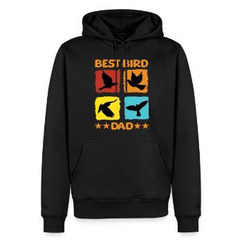 Meilleur papa oiseau - Sweat à capuche Premium bio Homme - noir - Devant - Nico (187cm)