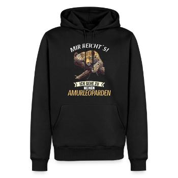 Amur Leopard Amurleoparden Amurleopard - Men’s Premium Organic Hoodie - black - Front - Nico (187cm)