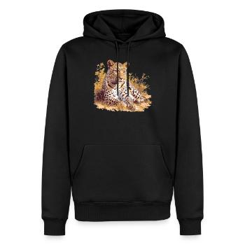 Leoparden Leopard - Männer Premium Bio Hoodie - Schwarz - Vorne - Nico (187cm)