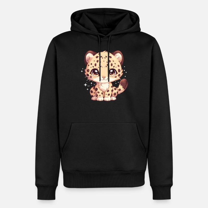 Léopard léopard - Sweat à capuche Premium bio Homme - noir