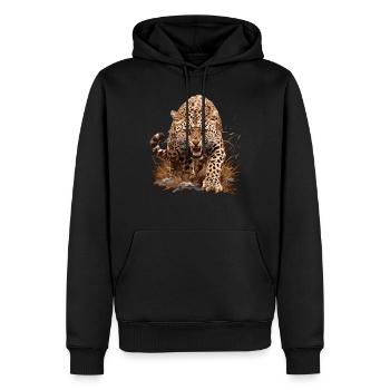 Leoparden Leopard - Männer Premium Bio Hoodie - Schwarz - Vorne - Nico (187cm)