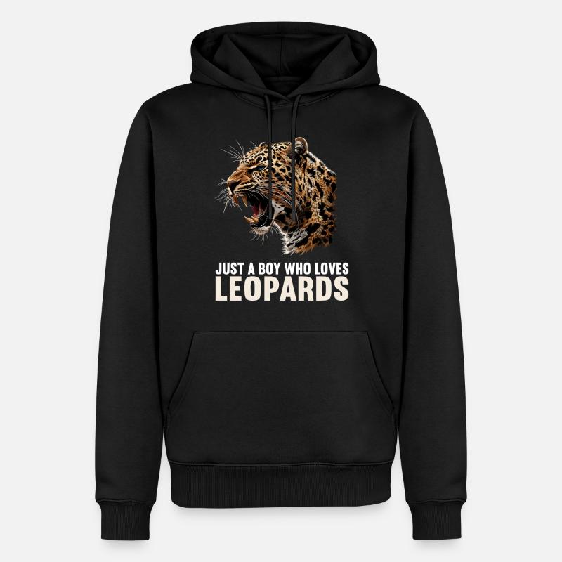 Léopard léopard - Sweat à capuche Premium bio Homme - noir