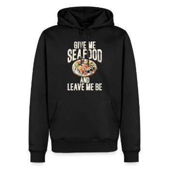 Cadeau pour les amateurs de fruits de mer - Sweat à capuche Premium bio Homme - noir - Devant - Nico (187cm)