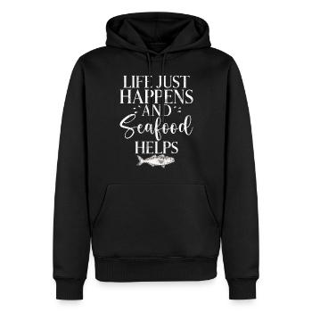 Seafood Lover Gift - Männer Premium Bio Hoodie - Schwarz - Vorne - Nico (187cm)