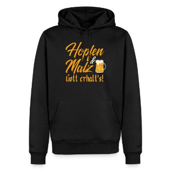 Humorous Beer Drinking Beer Garden Outfit - Men’s Premium Organic Hoodie - black - Front - Nico (187cm)