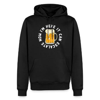 Es Kann Eskalieren Humorvolles Bier Trinken - Männer Premium Bio Hoodie - Schwarz - Vorne - Nico (187cm)