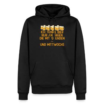 Drinking on weekdays for avid beer drinkers - Men’s Premium Organic Hoodie - black - Front - Nico (187cm)