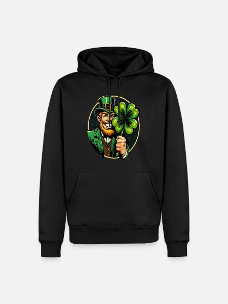 Shamrock Leprechaun (Irish Leprechaun) - Men’s Premium Organic Hoodie - black