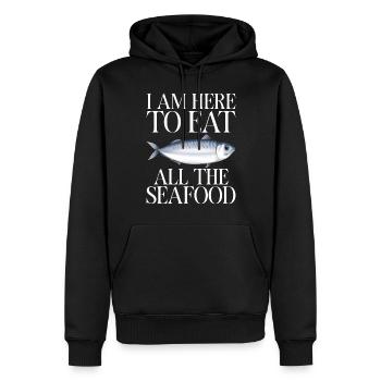 Cadeau pour les amateurs de fruits de mer - Sweat à capuche Premium bio Homme - noir - Devant - Nico (187cm)