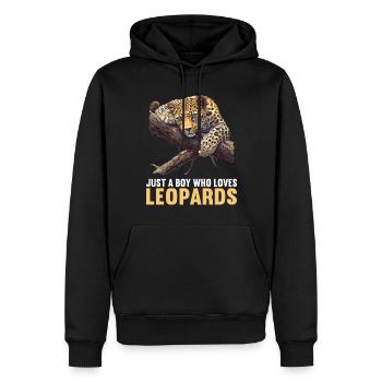 Leoparden Leopard - Männer Premium Bio Hoodie - Schwarz - Vorne - Nico (187cm)