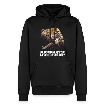 Leoparden Leopard - Männer Premium Bio Hoodie - Schwarz - Vorne - Nico (187cm)