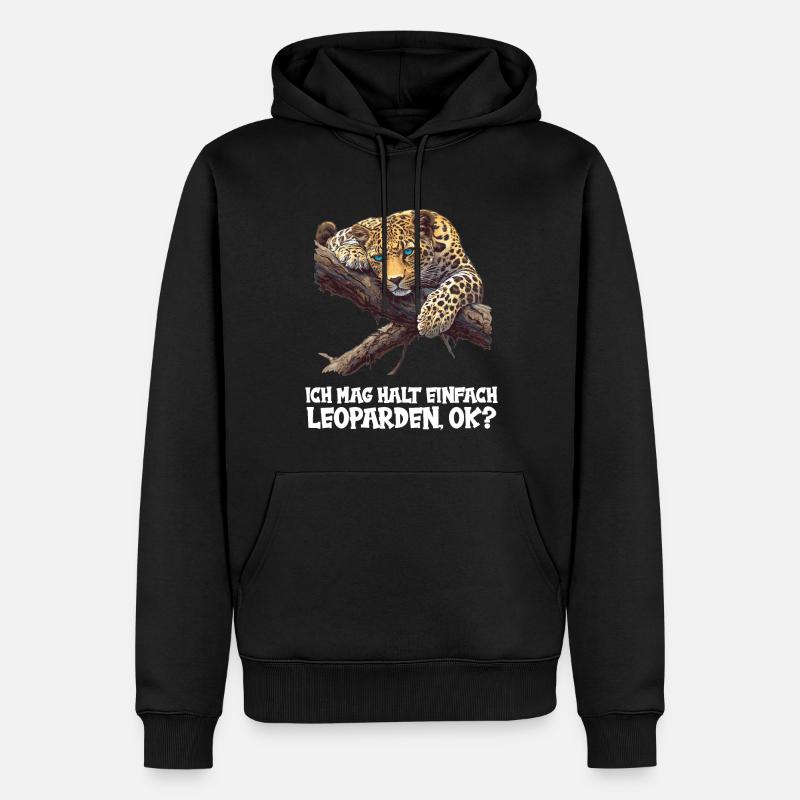 Leoparden Leopard - Männer Premium Bio Hoodie - Schwarz