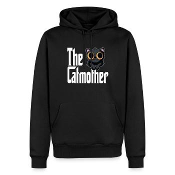 Maman chat La mère chat folle Chat Mère Kitty Maman - Sweat à capuche Premium bio Homme - noir - Devant - Nico (187cm)