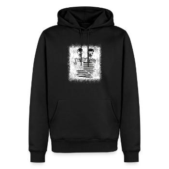 Skeleton American flag design - Men’s Premium Organic Hoodie - black - Front - Nico (187cm)