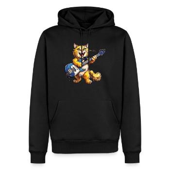 KATZE GITARRE - Männer Premium Bio Hoodie - Schwarz - Vorne - Nico (187cm)