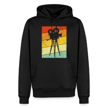 Funny Filmmaking Retro Vintage Cinematography - Men’s Premium Organic Hoodie - black - Front - Nico (187cm)