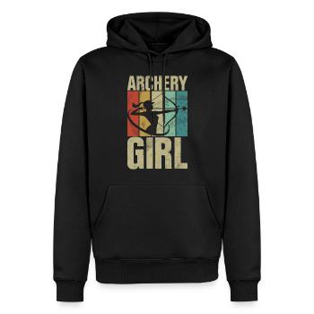 Tir à l’arc Chasse à l’arc Filles Chasse à la flèche - Sweat à capuche Premium bio Homme - noir - Devant - Nico (187cm)