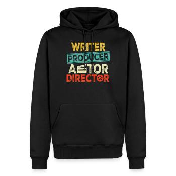 Scénariste Producteur Acteur Réalisateur Rétro Drôle - Sweat à capuche Premium bio Homme - noir - Devant - Nico (187cm)