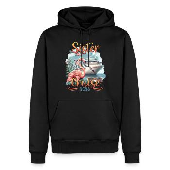 Croisière sœur 2026 - Sweat à capuche Premium bio Homme - noir - Devant - Nico (187cm)
