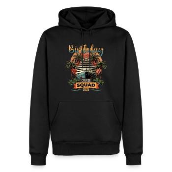 Escouade de croisière d’anniversaire 2025 - Sweat à capuche Premium bio Homme - noir - Devant - Nico (187cm)