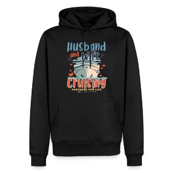 Mari Femme Partenaires de croisière pour la vie - Sweat à capuche Premium bio Homme - noir - Devant - Nico (187cm)