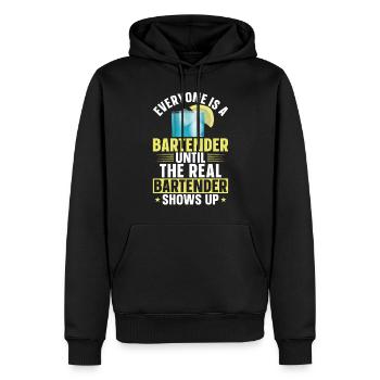 Bartender Mixologist Everyone Is A - Men’s Premium Organic Hoodie - black - Front - Nico (187cm)