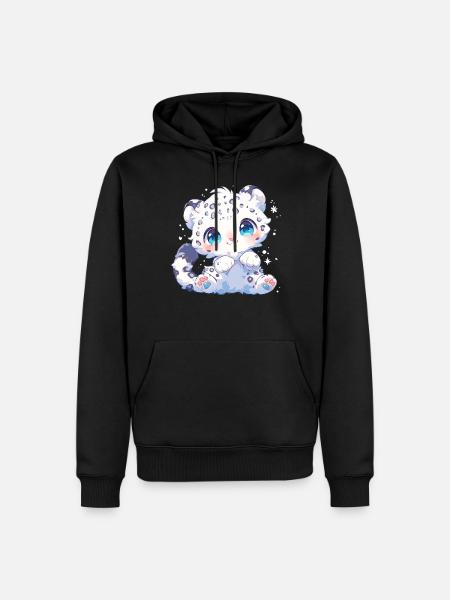 Snow Leopard Schneeleoparden Schneeleopard - Men’s Premium Organic Hoodie - black