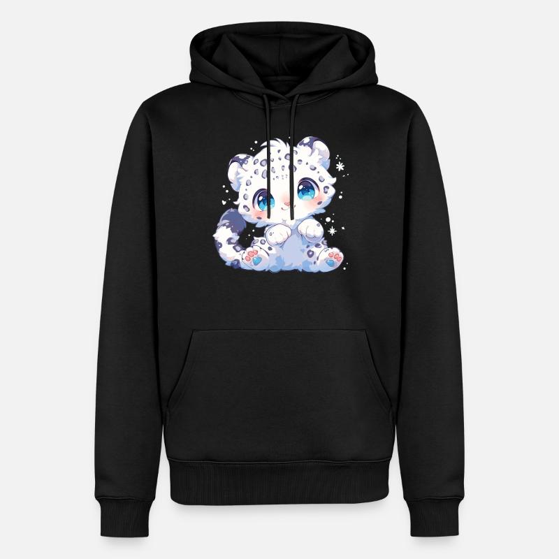 Léopard des neiges Schneeleoparden Schneeleopard - Sweat à capuche Premium bio Homme - noir