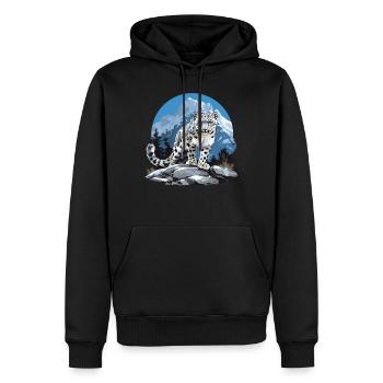 Snow Leopard Schneeleoparden Schneeleopard - Männer Premium Bio Hoodie - Schwarz - Vorne - Nico (187cm)