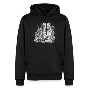 Snow Leopard Schneeleoparden Schneeleopard - Männer Premium Bio Hoodie - Schwarz - Vorne - Nico (187cm)