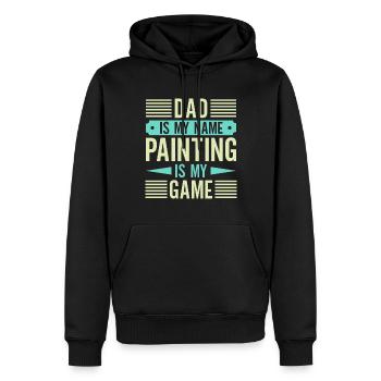 House Painter Dad Unique Gifts - Men’s Premium Organic Hoodie - black - Front - Nico (187cm)