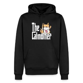 Maman chat La mère chat folle Chat Mère Kitty Maman - Sweat à capuche Premium bio Homme - noir - Devant - Nico (187cm)