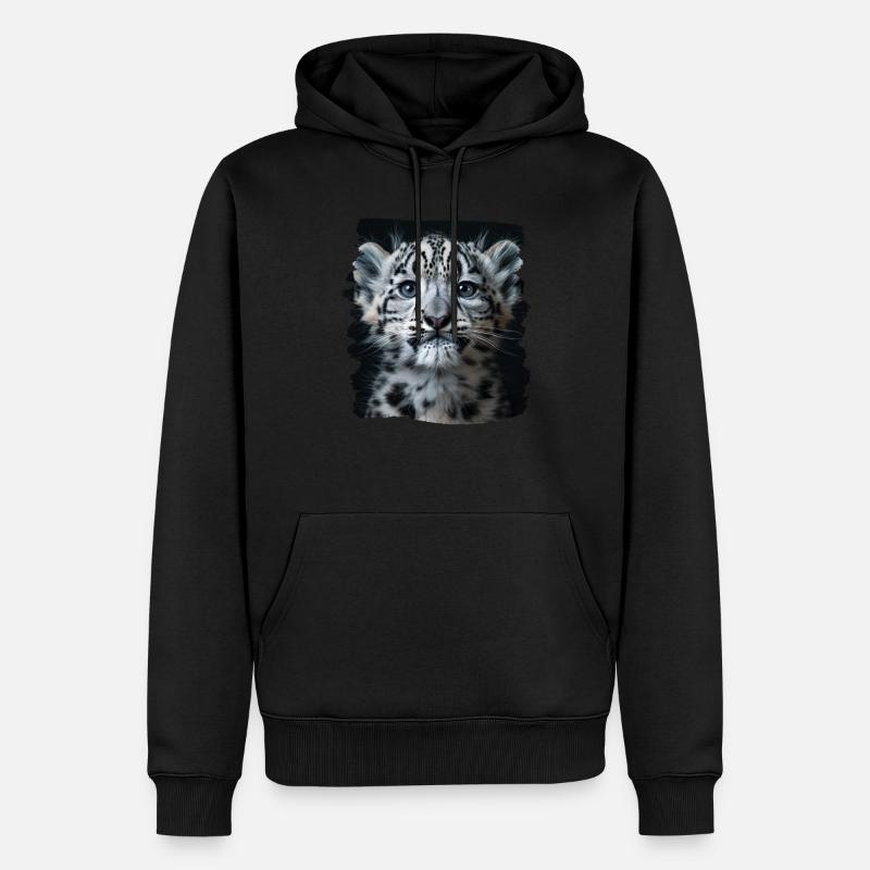 Léopard des neiges Schneeleoparden Schneeleopard - Sweat à capuche Premium bio Homme - noir